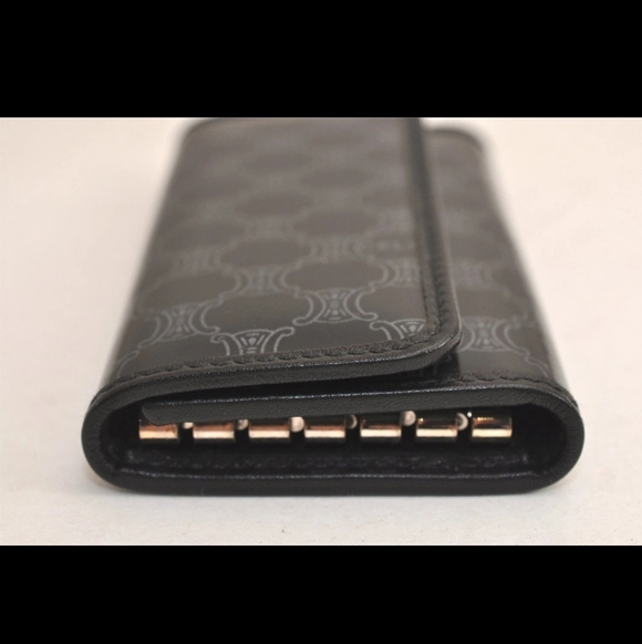 🔥 NWT Authentic CELINE Macadam Blason Vinyl Leather 6 Hooks Key Case - Picture 4 of 15